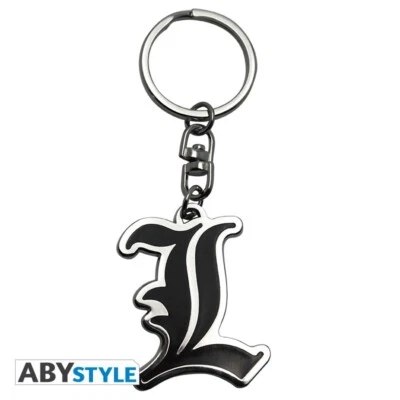 Death Note Anime L Symbol Metal Keyring/Keychain Brand New | Giftdude UK - Image 1 of 4