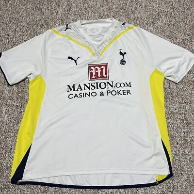 Tottenham Hotspur 2009/10 Home Football Shirt Spurs Puma Size XL White STAINS - Image 1 of 4
