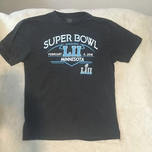 Super Bowl 52 LII 2017 Eagles Patriots T-shirt Mens Size Large Gray - Picture 1 of 7