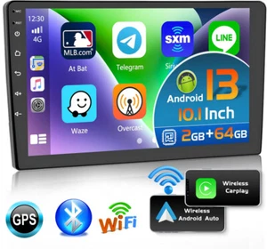 2+64GB 10.1" Android 13 Carplay GPS Navegador WiFi Pantalla Táctil Coche Estéreo Radio 2DIN - Imagen 1 de 22