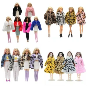1/6 Doll Clothes Outfits Handmade Winter Jacket Soft Fur Coat Accessories 11.5" - Imagen 1 de 43