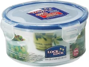 Lock & Lock HPL933 Round Storage Container - Clear/Blue, 600 ml (Pack of 1) - Picture 1 of 8
