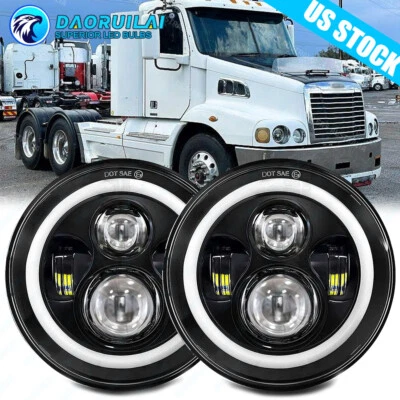 Par de faros LED de 7" Hi/Lo DRL para Freightliner Century Class 1996-2011 Foto 1 de 4