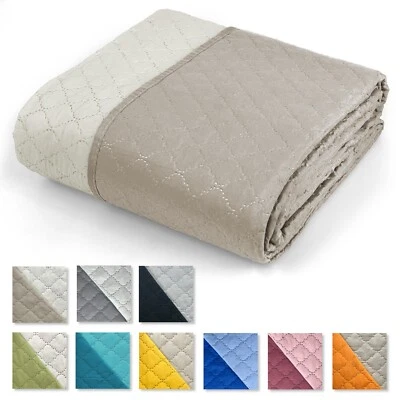 Trapuntino Copriletto trapuntato primavera estate bicolore reversibile - Immagine 1 di 3