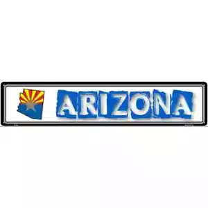 Targa segnaletica stradale metallo Arizona State Outline 3"x12" porta casa garage parete - Foto 1 di 1