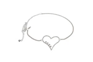 Silver Embellished Heart Chain Belt - Picture 1 of 2
