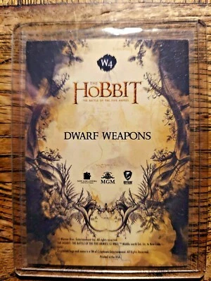 The Hobbit The Battle of the Five ARMIES DWARF WEAPONS 特别插入卡 "W4" — 第 1/4 张图片