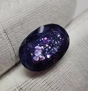 Anello Pietra Sole Multi iolite Forma Ovale Sfaccettata Naturale 5,5 Cts - Foto 1 di 7
