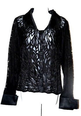 Nuevo (otro) JS BOUTIQUE NEGRO Noche Corte Transparente Blusa Top Camisa SEXY 6 Foto 1 de 4
