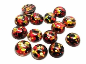 10 pcs Druzy Resin Embellishment Cabochons 12mm Glitter Style Black, Red, Yellow - Picture 1 of 2
