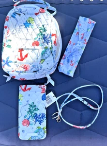 Vera Bradley Anchors Aweigh Bundle: Head wrap/Lanyard/Sunglass Sleeve/Lunch Tote - Picture 1 of 7