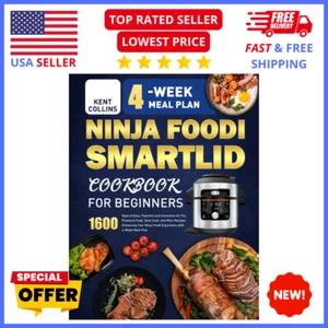 1600-Day Ninja Foodi SmartLid Cookbook for Beginners Air Fry Pressure Slow Cook - Picture 1 of 5