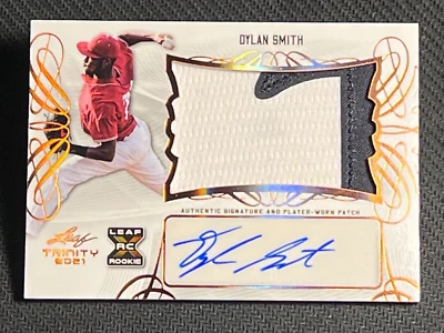 2021 Leaf Trinity PLAYER WORN PATCH ROOKIE AUTO Dylan Smith, item 2 - Image 1 of 4