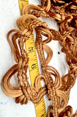 vintage cobre satinado festoneado borde vestido proyecto artesanal almohada lote encaje ribete Foto 1 de 4