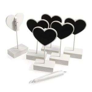 Portatarjetas Mesa Decoración Corazón x Paquete de 6 Gratis Nombre Lugar Boda - Imagen 1 de 2