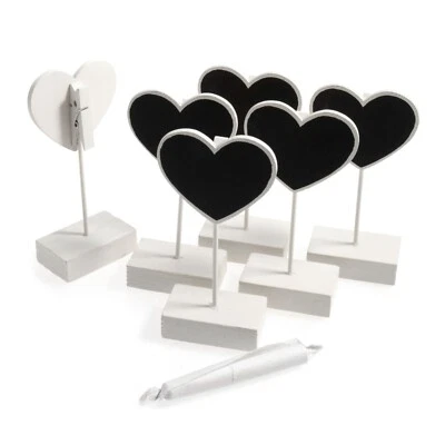 Card Holder table decoration heart x 6 pack free standing name place wedding - Image 1 of 2