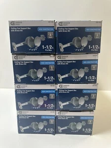 Set Of 8 - COMMERCIAL ELECTRIC 1-1/2" CEILING FAN SUPPORT BOX WITH BRACE KIT - Picture 1 of 4