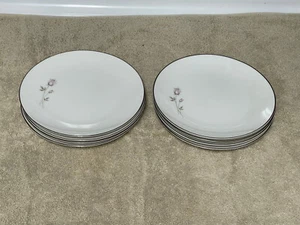 (8) 8 1/4 ZOLL SALATTELLER VON NORITAKE PASADENA PLATINFELGE GANZ NEUWERTIG, SCHEIBE 1978 - Bild 1 von 2