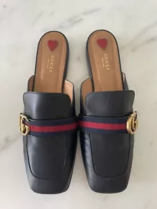 GUCCI Sherry Leather Slipper Mule Slide Loafer Size 42 Guaranteed Authentic - Picture 1 of 9