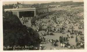REAL PHOTO POSTCARD OF NEW SHELTER, BARRY ISLAND, GLAMORGAN, WALES, VINER BROMO - Picture 1 of 2