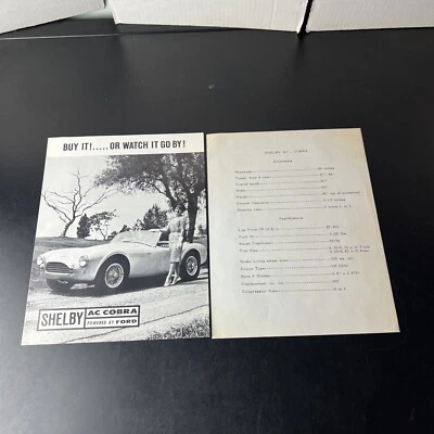 Shelby AC Cobra 1963-1965 ¡Cómpralo de fábrica o míralo pasar! Especificaciones del folleto de ventas Foto 1 de 4