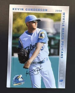 Tarjeta automática Myrtle Beach Pelicans 2008 firmada por Kevin Gunderson ~ auténtica - Imagen 1 de 2