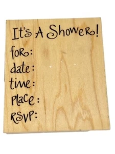 Inkadinkado "It's A Shower" Gummistempel Einladungskarten basteln Notizkarte NEU. - Bild 1 von 8