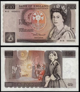 ENGLAND 10 PFUND SOMERSET (B346) PRÄFIX MIT AU/UNC - Bild 1 von 1