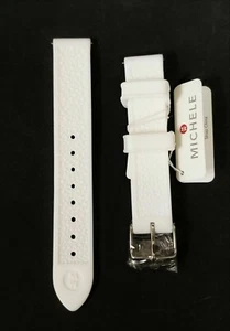MICHELE 16MM WHITE STINGRAY SILICONE WATCH STRAP,BAND+SILVER BUCKLE MS16CK040100 - Picture 1 of 1
