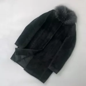 $6900 Loro Piana Ladies FOX FUR Alpaca Wool Jacket Long Evening Coat Size S IT42 - Picture 1 of 12