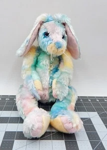 Ty Classic Twitcher Bunny Rabbit Plush Pastel Tie Dye 2001 Tylux Stuffed Animal - Picture 1 of 10