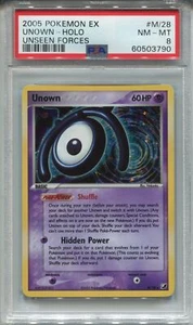 Pokemon Ex Unseen Forces #M/28 Unown Holo PSA 8 - Bild 1 von 2