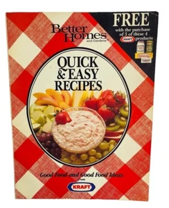 VTG BETTER HOMES & GARDENS COOKBOOK QUICK & EASY RECIPES 1988 IDEAS KRAFT FOODS - Picture 1 of 9