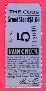 NICE! SUPER VINTAGE 1930-1933 CUBS TICKET STUB-BILL VEECK-WRIGLEY FIELD - Picture 1 of 1