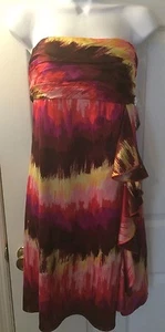 New $158 GIANNI BINI Ombré Zelda Dress Convertible Strapless Pink Yellow Sz 10 - Picture 1 of 10