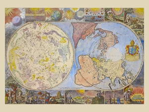 Map of the Heavens and the Earth Biblical Star Map Space Photo Poster Art Print - Picture 1 of 2