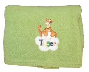 Disney Winnie the Pooh's Tigger green sherpa fleece baby blanket - Picture 1 of 4