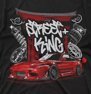 T-Shirt Nissan 180SX Street King JDM Super Car on a Ring gesponnen Baumwolle - Bild 1 von 6