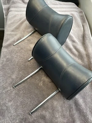 BMW E23 Headrest Pair BLUE Leather 1986 Power Option U.S. Market. — 第 1/4 张图片