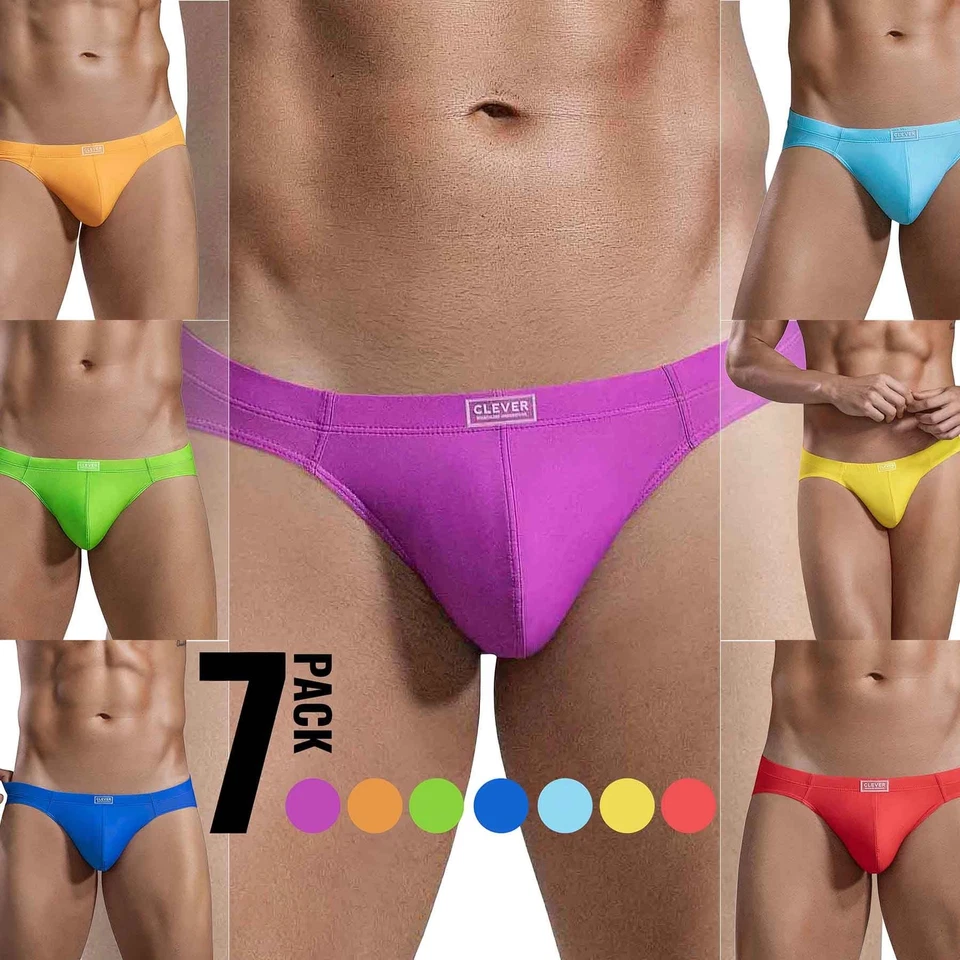 Clever Moda 7 Pack Brief mens underwear bikini male micro multipack multicolour - Image 1 of 4