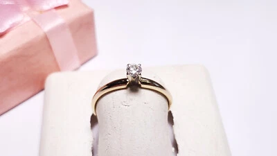Estate .15ct Diamond Solitiare SI3 I 14Kt 2ToneGold tiffany Engagement Ring22051 - Image 1 of 4