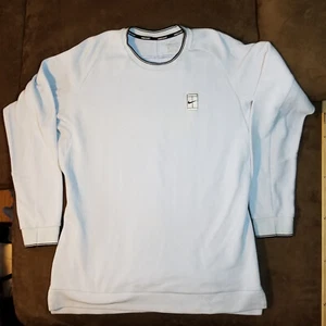 NIKE COURT DRI-FIT LONG SLEEVE PULLOVER SWEATSHIRT MENS XL LIGHT BLUE - Picture 1 of 11