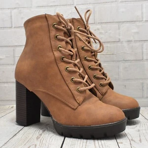 Womens Primark Brown Zip Up High Heel Ankle Boots UK 5 EUR 38 - Picture 1 of 7