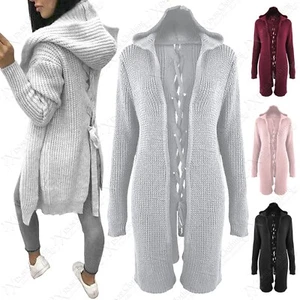 DAMEN SCHNÜRJACKE ZOPF HINTEN KAPUZE FISCHER STRICKOPTIK DAMEN CARDIGAN JACKE - Bild 1 von 17