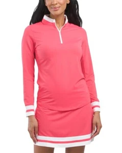 NWT GOTTEX G LIFESTYLE CORAL & WHITE GOLF TENNIS STRAIGHT SKORT Size M - Picture 1 of 2
