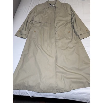 Gabardina Towne by London beige niebla tostado línea larga para mujer 12 forro extraíble Foto 1 de 4