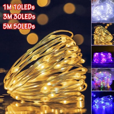 1M 3M 5M LED Fairy Lights Waterproof PVC Micro Starry String Light Battery Xmas - Image 1 of 4