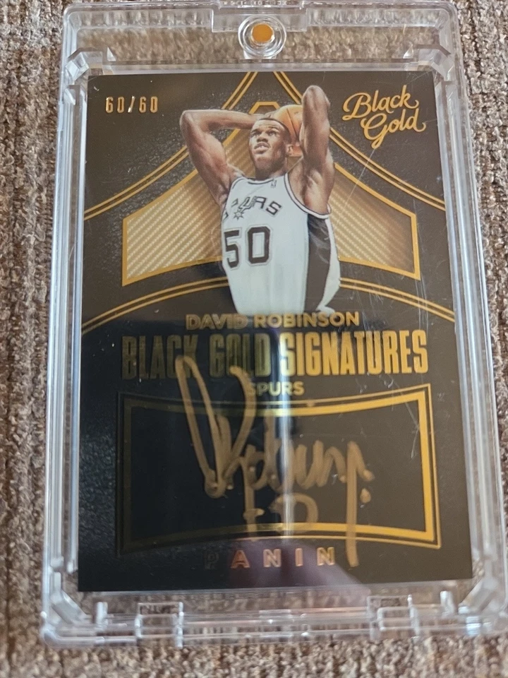 David Robinson Черные и Золотые Шпоры Panini Bg-drs 60/60 Авто Выпущенные Красивые - Изображение 1 из 4