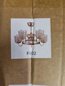 Retro Led Ceiling Fan Light Caged Invisible Blades Remote Chandelier  - Picture 1 of 1