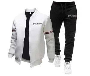 Herren Sport-Set Baseball Jacke+Jogginghose, Streetstyle Trainingsanzug Freizeit - Bild 1 von 8
